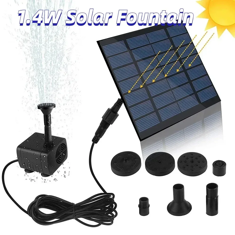 1.4W Split Design Solar Fountain Water Pump Suction Cup Design Stable solar fountain solar fountain pump water fountain garden pond fountain solar water pump