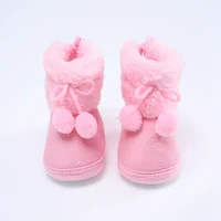 Boys Girls Boots Plus Velvet Shoes Infant Toddler Booties Shoes Soft Sole Indoor Walking Shoes 0-18M 1