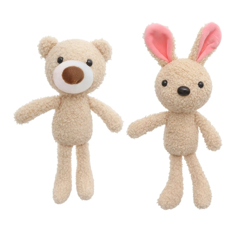 

N80C Plush Stuffed Animal Small Bear Bunny Keychain Backpack Handbag Pendant