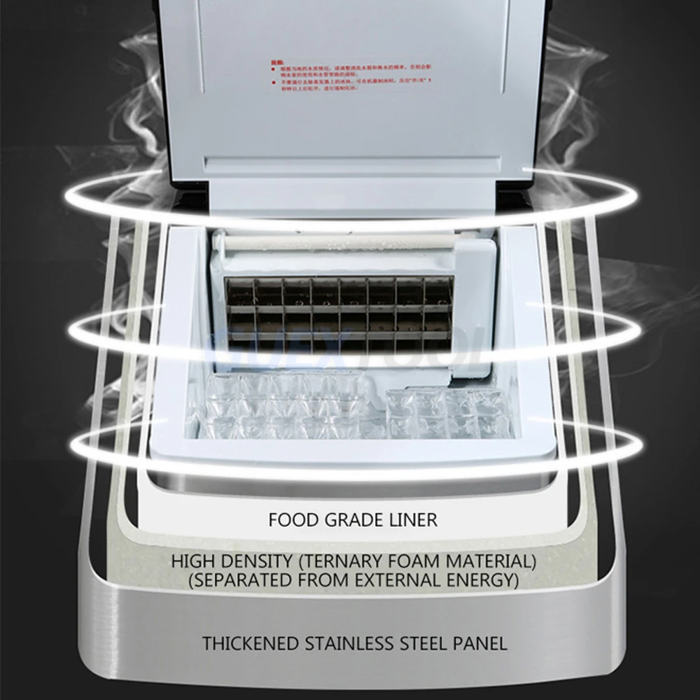 Commercial Ice Cube Machine Household Ice Maker Square Ice Generator Manual Water Injection 4