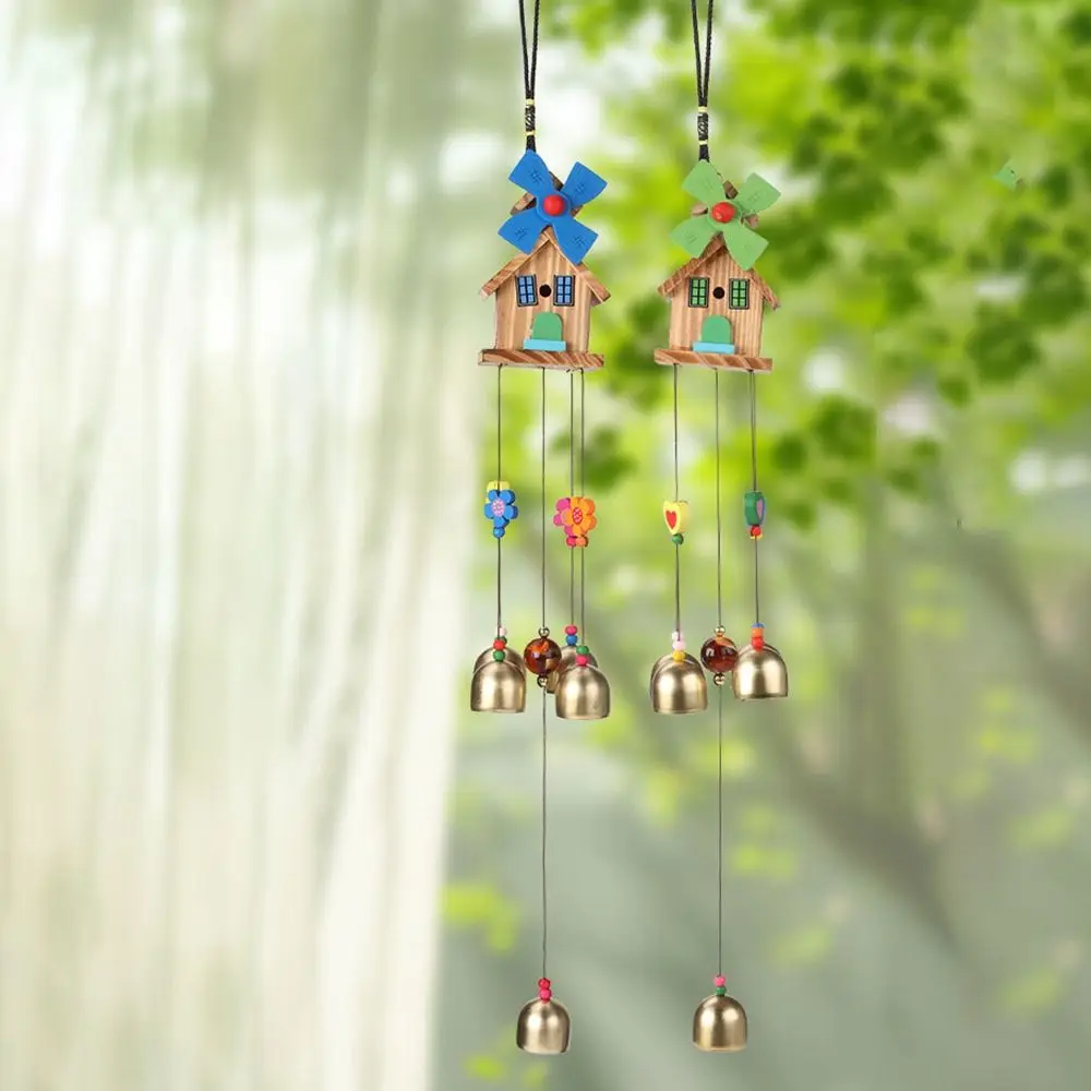 Durable Colorful Windmill Wind Chime Garden Accessories Matal Decoration Pendant Bell Wind Chime Pastoral Bell Pendant