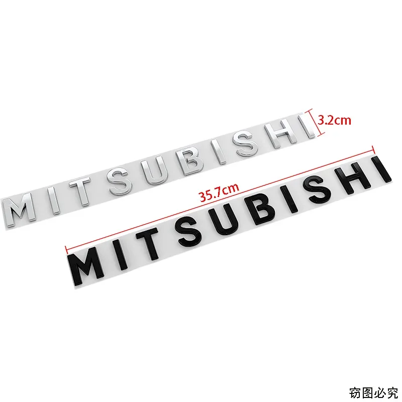미쓰비시 랜서 파제로 ASX 아웃랜더 갈란트 미라지 L200 콜트 스티커용 ABS 자동차 레터 데칼, 후면 트렁크 엠블럼 배지, 36cm