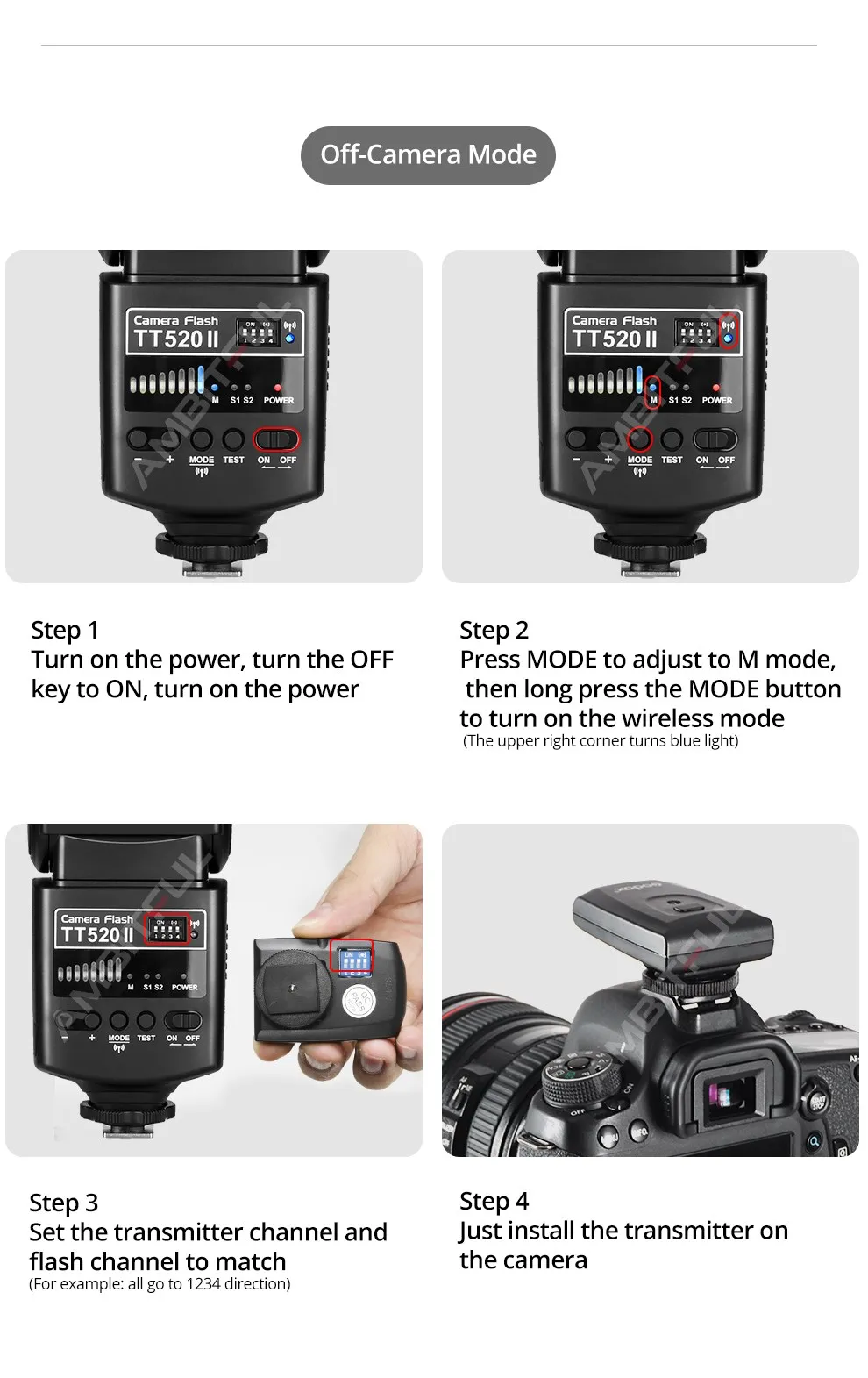 Godox TT520 II Flash TT520II with Build-in 433MHz Wireless Signal + Transmitter