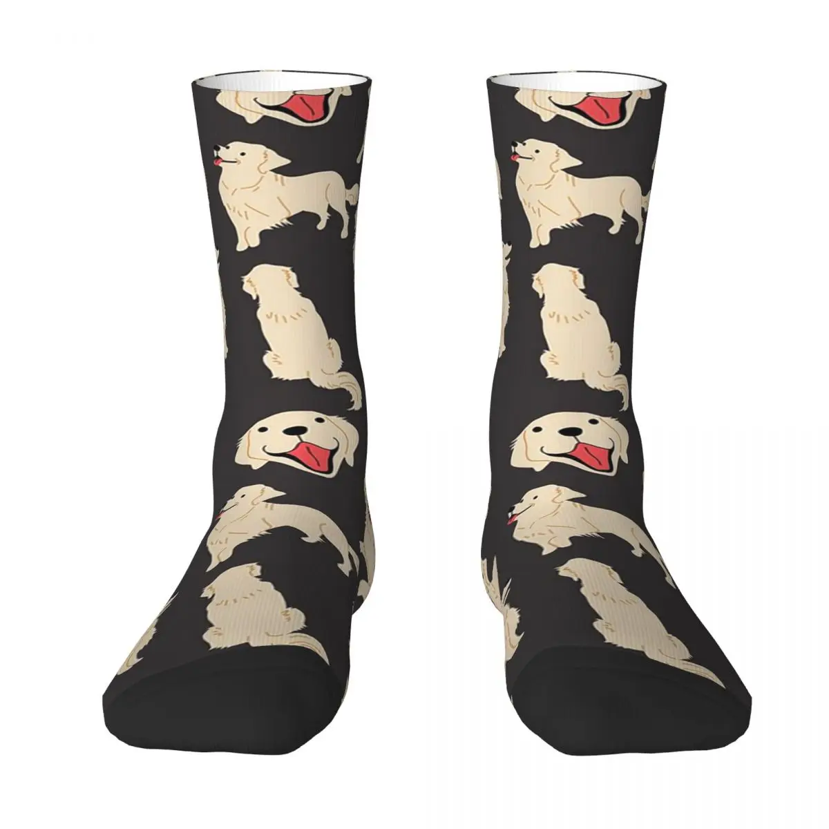 

English Cream Golden Retriever - Black Socks Harajuku Super Soft Stockings All Season Long Socks Accessories for Man's Woman's