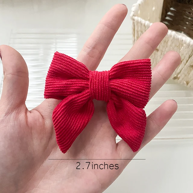 New Sweet Bow Hairpins Solid Color Bowknot Hair Clips For Girls Satin Butterfly Barrettes Duckbill Clip Kids Hair Accessories 2559-12