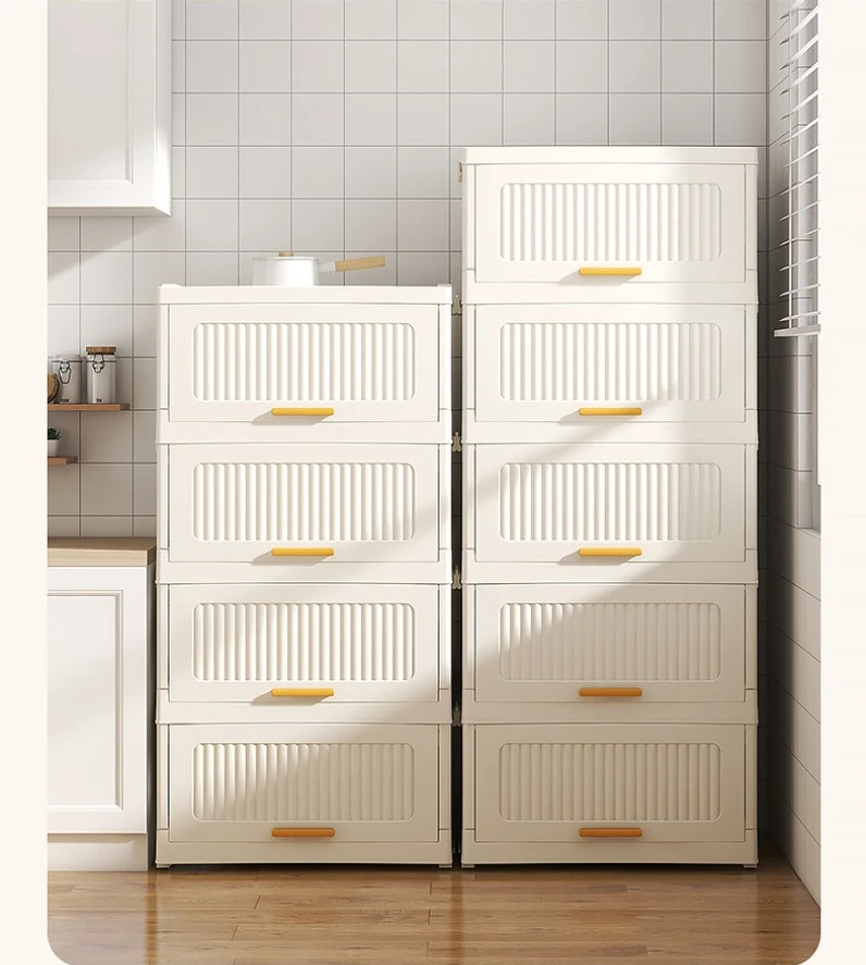 

Складной откидной шкаф для хранения, подходит для организации детской одежды и хранения закусок в домашних условиях, влагостойкий, изготовлен из полипропилена