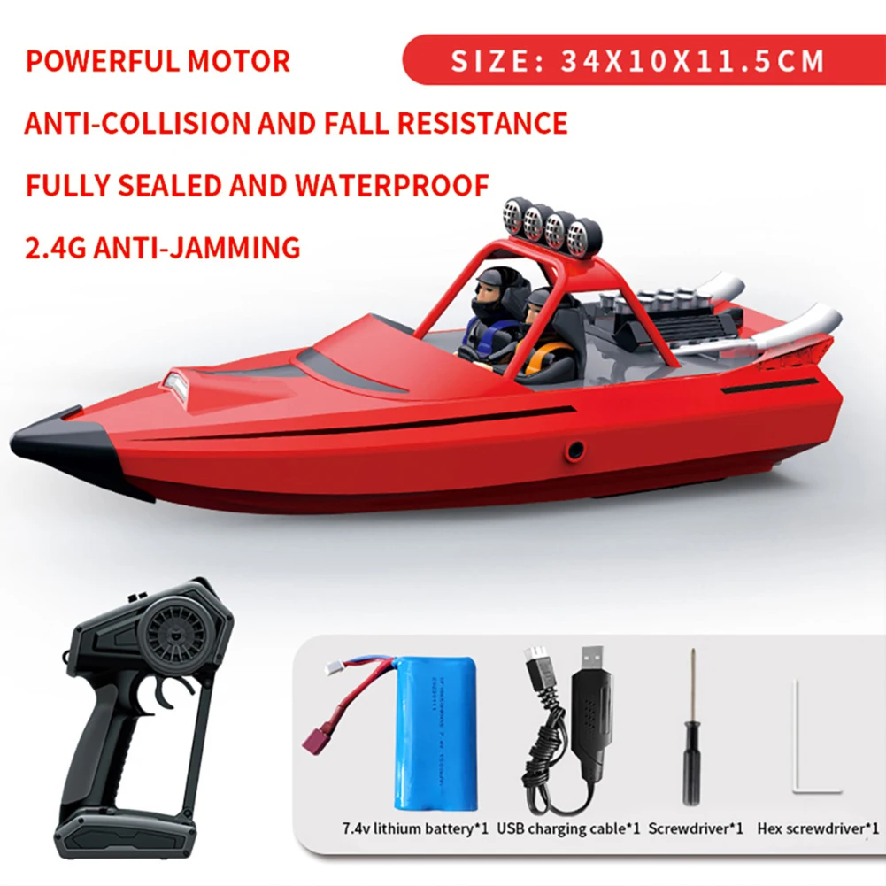 

TY725 2.4GHz RC Boat Turbojet Pump High-Speed Remote Control Jet Boat With Low Battery Alarm Function For Boys Gifts