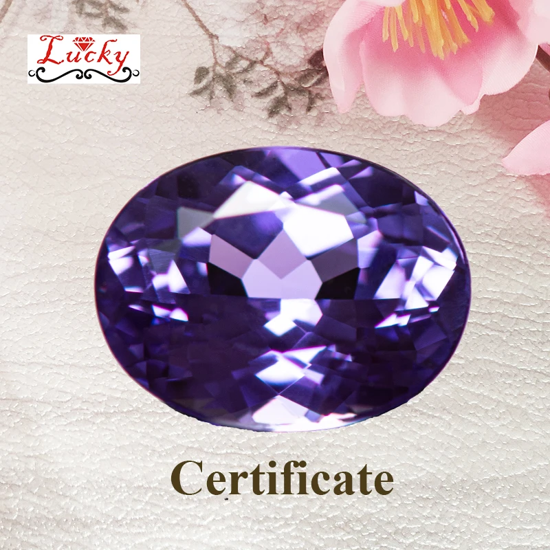 

Lab Grown Sapphire Purplish Blue Color Oval Shape Top Quality Charms for Diy Jewelry Making Pendant Selectable AGL Certificate