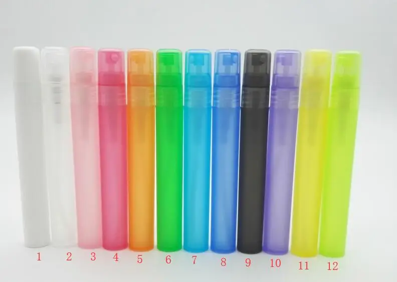 Spray Bottle 100pcs 10ml Empty Ice Translucence Plastic Spray Bottle Makeup Perfume Atomizer Refillable Bottles Print