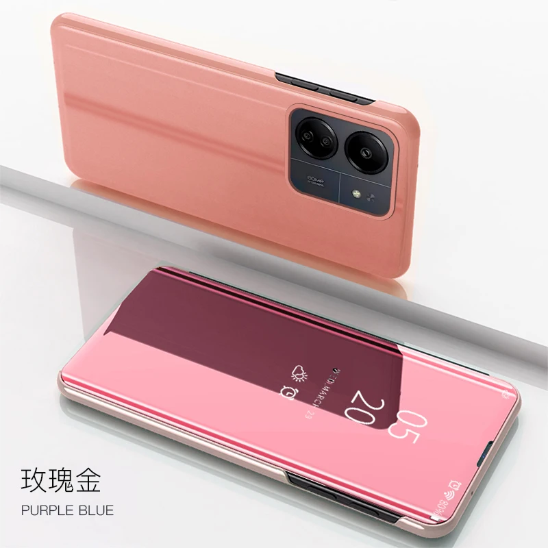 thumbnail image 1 of For Xiaomi Redmi 13C Case Luxury Flip Mirror Stand Phone Case For Xiaomi Redmi 13C 13 C Redmi13C Shockproof Protect Back Cover, 1 of 5
