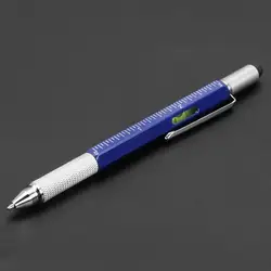 7 - in - 1 Multifunction Tool Pen with Ruler, Screwdriver, Stylus, and Spirit Level (Black)