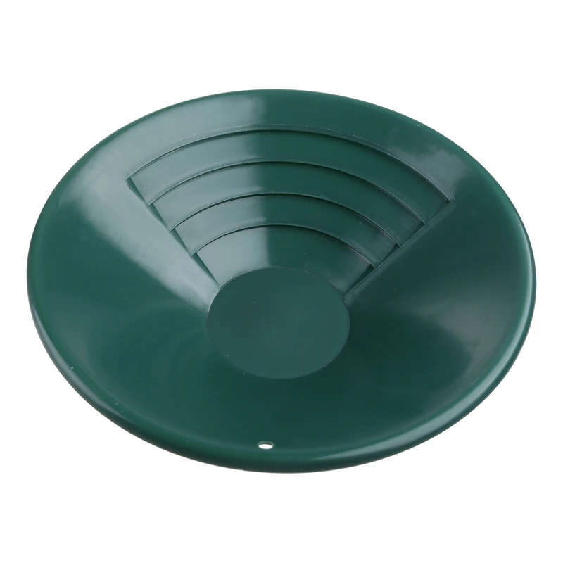 Outdoor 10-inch Gold Pan with Riffles Gold Basin Mining Pan for Gold Prospecting Portable Green L21C 4