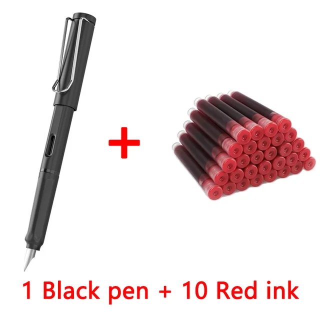 1 pen+10 ink Kawaii Fountain pen calligraphy Multi-function pen 0.38mm EF Nib school supplies stationery pens 03