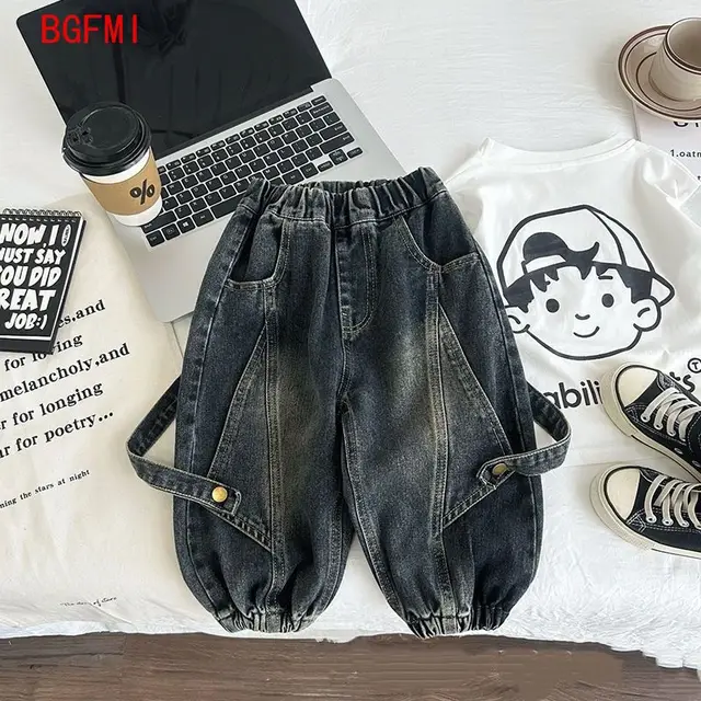 Jeans à la mode et beaux pour garçons de 3 à 9 ans, pantalons décontractés pour enfants, pantalons à la mode pour enfants de 100 à 140cm, printemps-automne 1