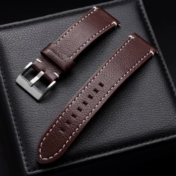 Vintage Style Universal Watch Strap - Versatile Wristband - 22mm (Dark Brown)