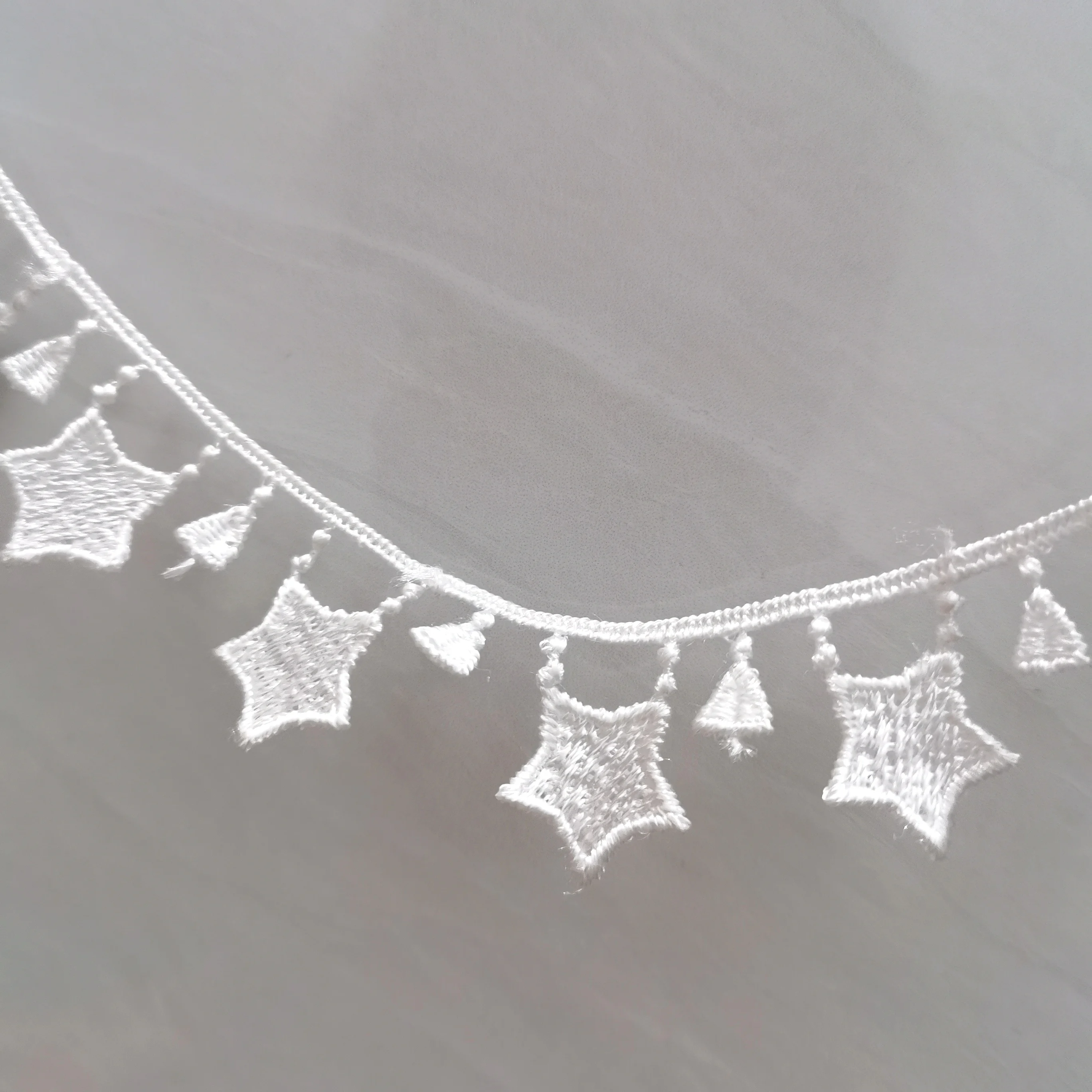 

10 ярдов вышивка звезды Водорастворимая кружевная отделка кисточка Сделай Сам Детские вещи для шитья Новинка