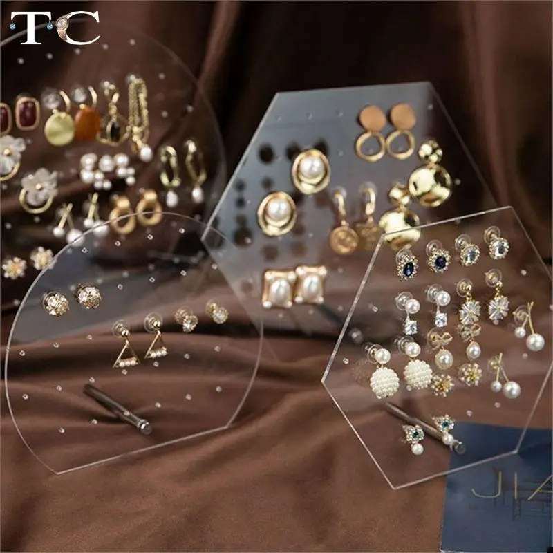 

Прозрачная акриловая Геометрическая витрина для ювелирных изделий, подставка для серег, витрина для ювелирных изделий, витрина