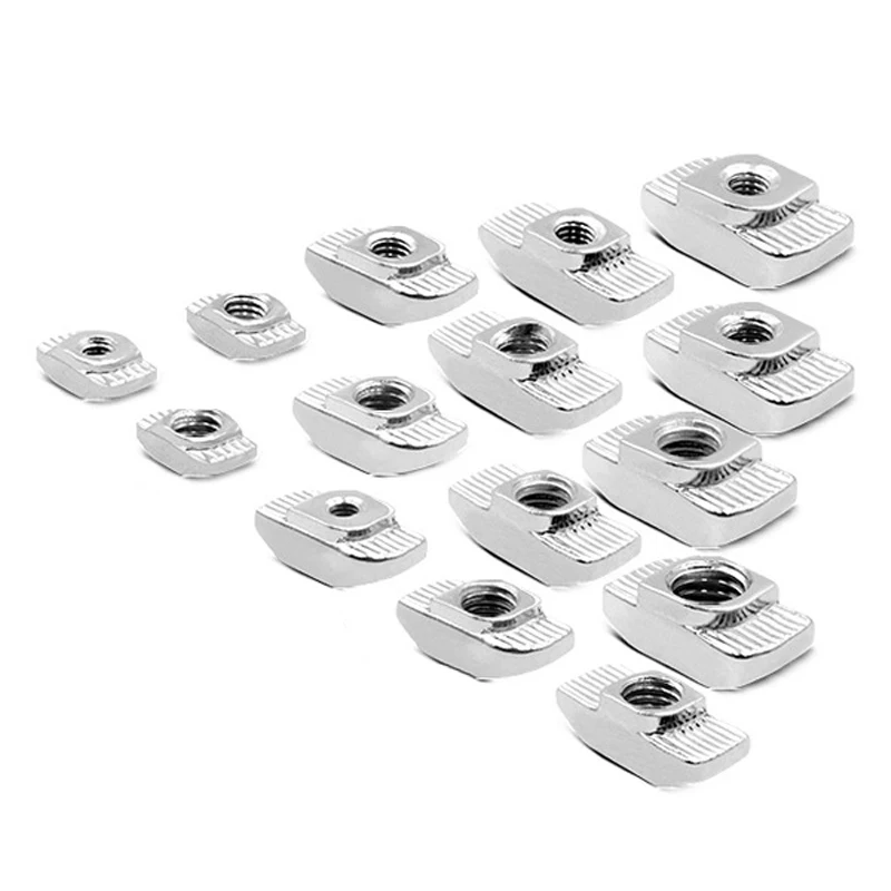 Sliding T Slot Nuts M6/M8 Half Round T-Nut for 3030 4040 Series Aluminum Extrusion Profile Carbon Steel Nickel-Plated