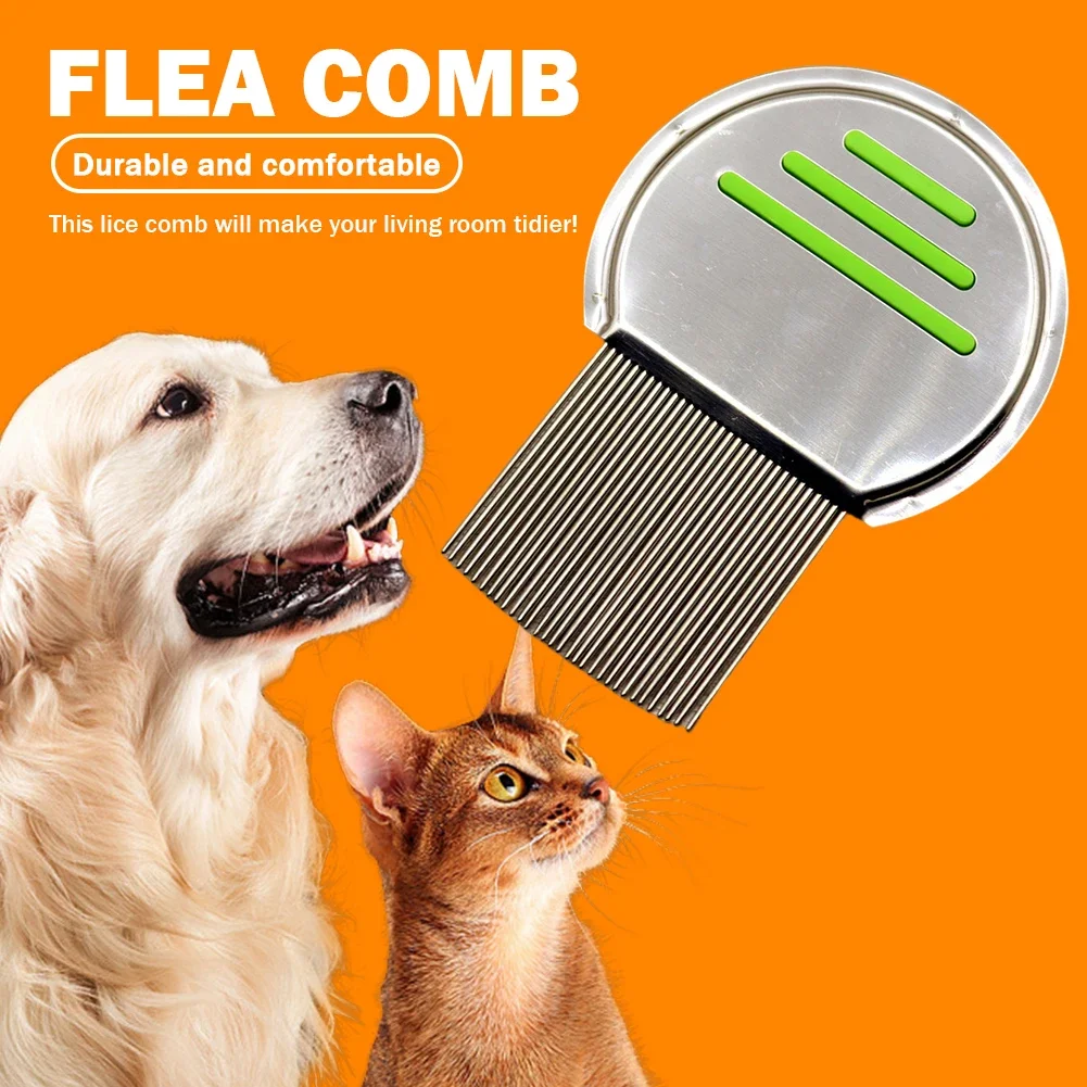 Stainless Steel Louse and Nit Comb with Rounded Tips Flea Combs Removes Eggs and Nits Head Lice Treatment for Kids Adults Pets