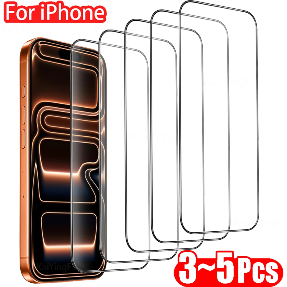 3-5 יחידות מגן מסך זכוכית HD עבור 17 16 15 14 13 12 11 Pro Max Plus XR ציפוי אוליאופובי זכוכית מחוזקת סרט הגנה