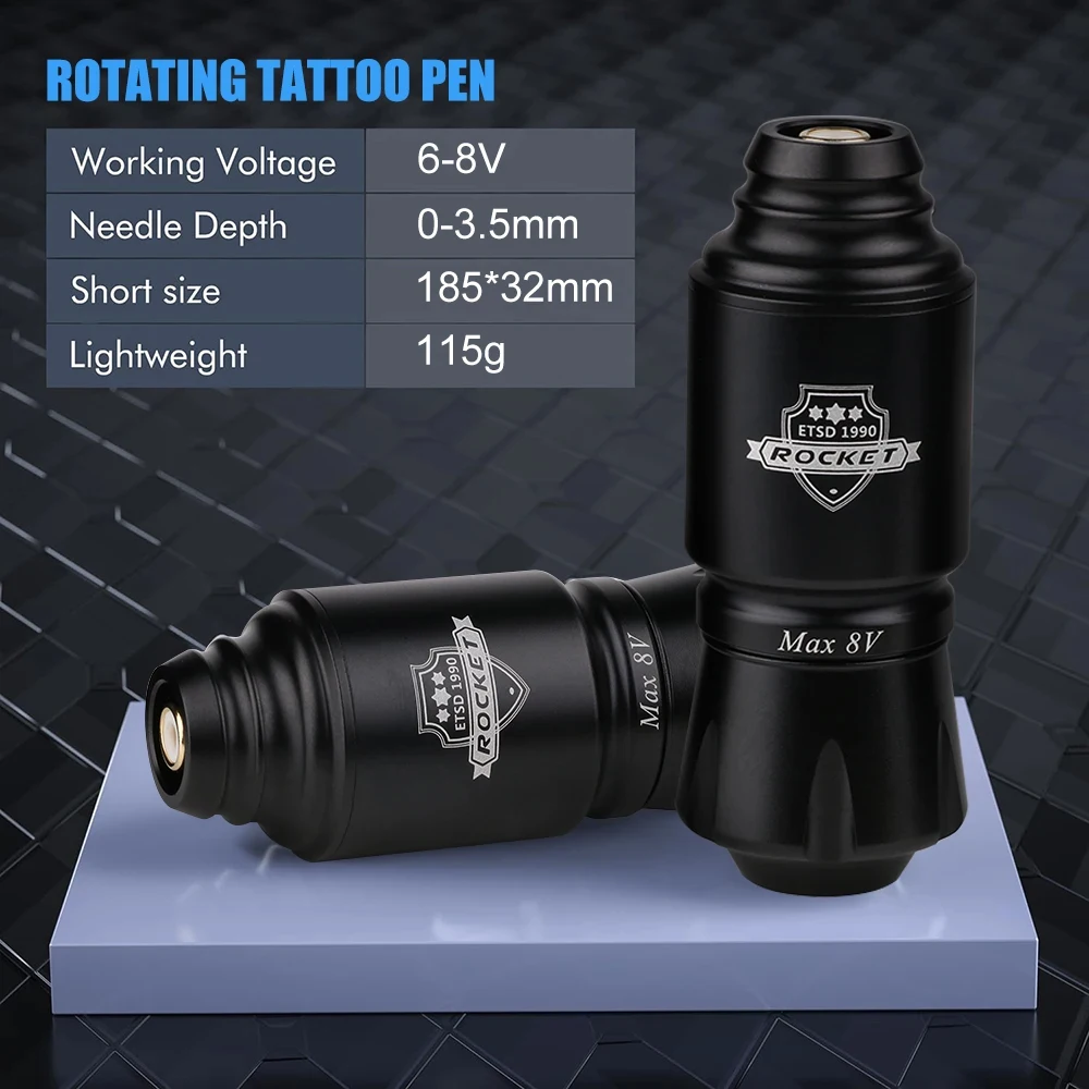 Mini Rocket Tattoo Pen Tattoo Machine Rotary Gun Premium Motor Rechargeable Battery Power For Permanent Microneedling Makeup 4