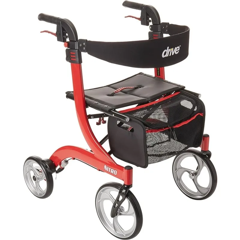 Drive Medical RTL10266 Nitro Euro-Style 4-Wheel Rollator Walker With Seat