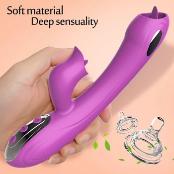 10 Clitoral Double Licking Mode Vibrators For Women G Spot Soft Tongue Stimulating Sexy Toys Adult Masturbation Supplies 18 6