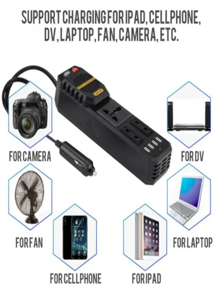 

Инвертор мощности 400 Вт, от 12 В до 220, инвертор тока 5 В, 220 А, 4 USB-порта, от до 12 В, автомобильный инвертор мощности