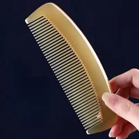 Natural Horn Comb 100% Handmade Buffalo Anti-Static Tangle-Free for Men Women Children Hair Scalp Massage Combs 1