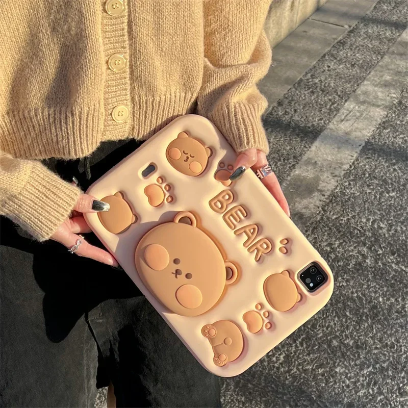 Cute Cartoon Case para Ipad Pro Capa de Silicone Tablet 9.7 5th 6th 10.2 9th 8th 7th 10 10th 2023 2023 2023 2023 - Imagem 3