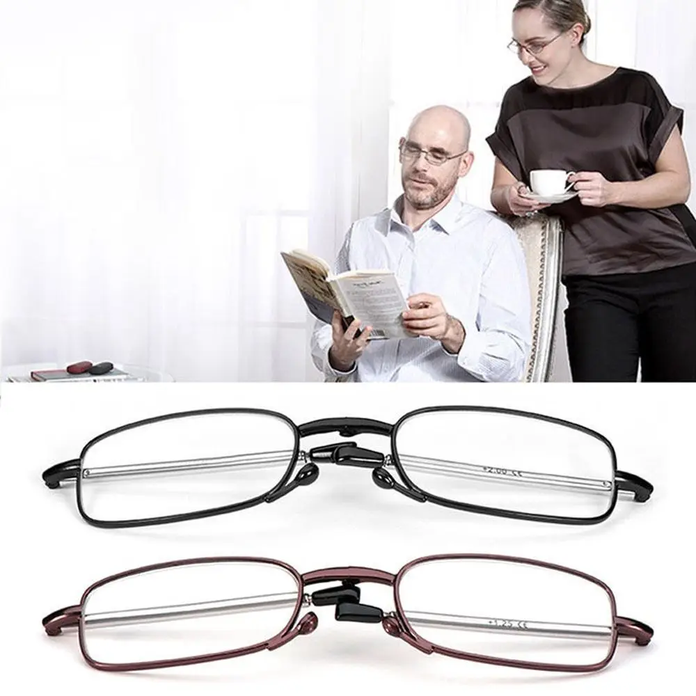 Portable Folding Reading Glasses for Men Women Telescopic Legs Rotation Presbyopia Eyeglasses Fashion Metal Frame Reader Eyewear 3