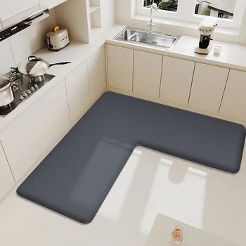 Tappeto assorbente da cucina di grandi dimensioni a forma di L, spugna spessa, morbida assorbimento dell'olio, tappetino antiscivolo, tappetino resistente allo sporco 1