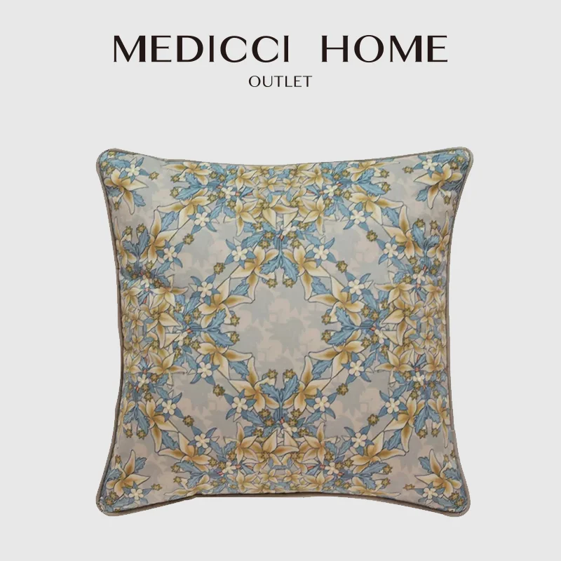 

Medicci Home CD Style Inspired Camellia Floral Decortiave Cushion Cover Luxe Velvet European Noble Pillowcase For Sofa Couch Bed