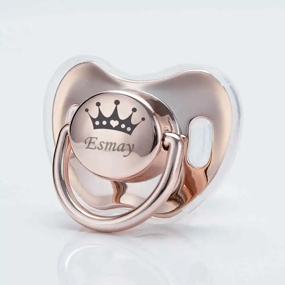 MIYOCAR personalized any name Metallic color pacifier dummy BPA free for new born baby shower