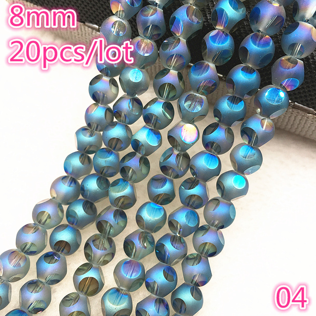 20pcs 8mm Austria Crystal Earrings Choker Bead Glass Bead Spacer Bead For Jewelry Making Necklace