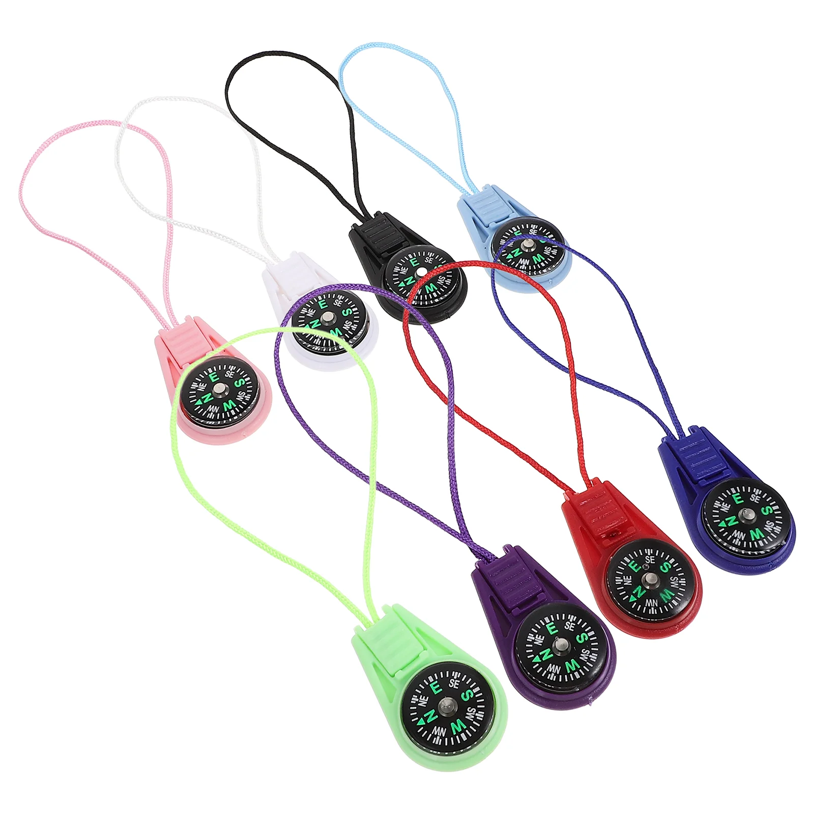 

20 Pcs Lanyard Slider Compass (mixed Colors) 20pcs Outdoor Small Key Fob Bulk Acrylic Survival Child Keychain