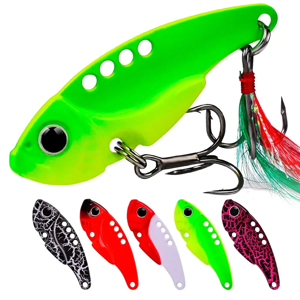Cuillère pêche brochet 50mm 10.5g 8 couleurs avec triple hameçon - leurre métal wobble