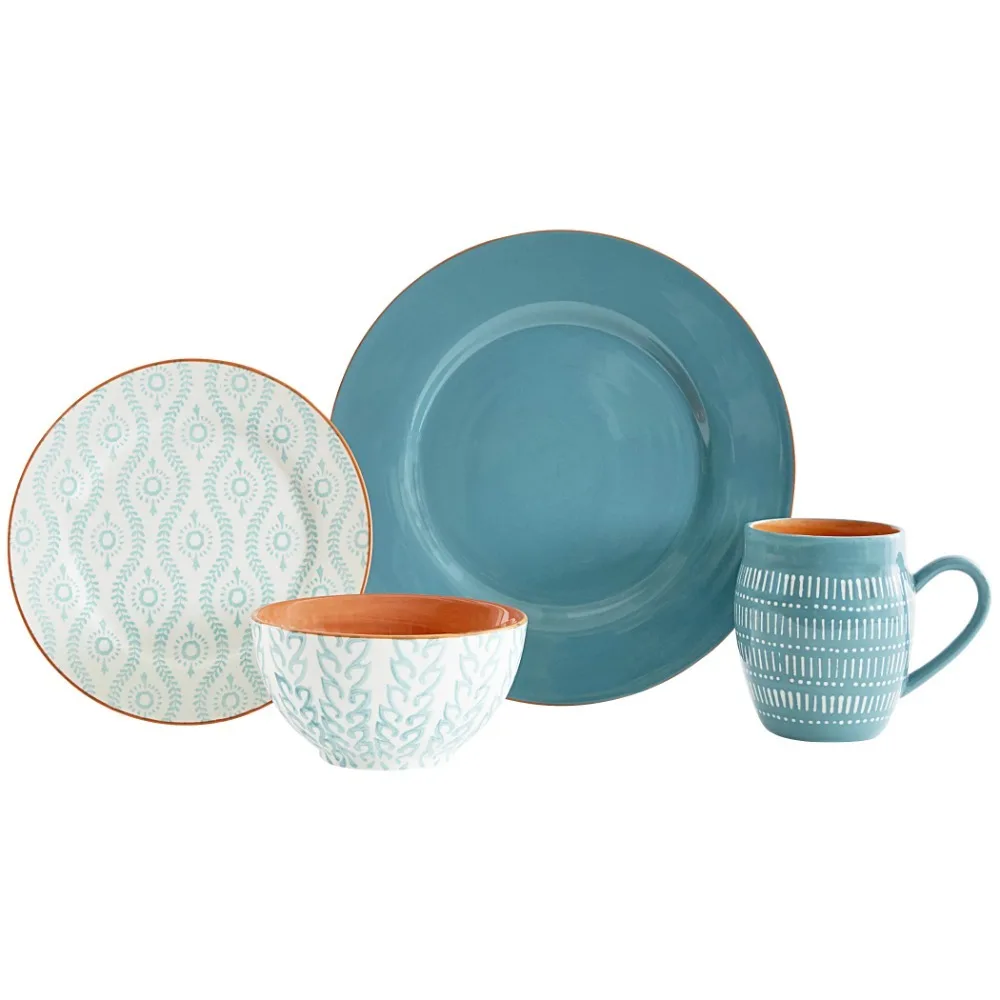 

Ceramic Dishes to Eat 16 Piece Stoneware Dinnerware Set Tableware Free Shipping Dinner Plate Dish Plates for Food Dining Table