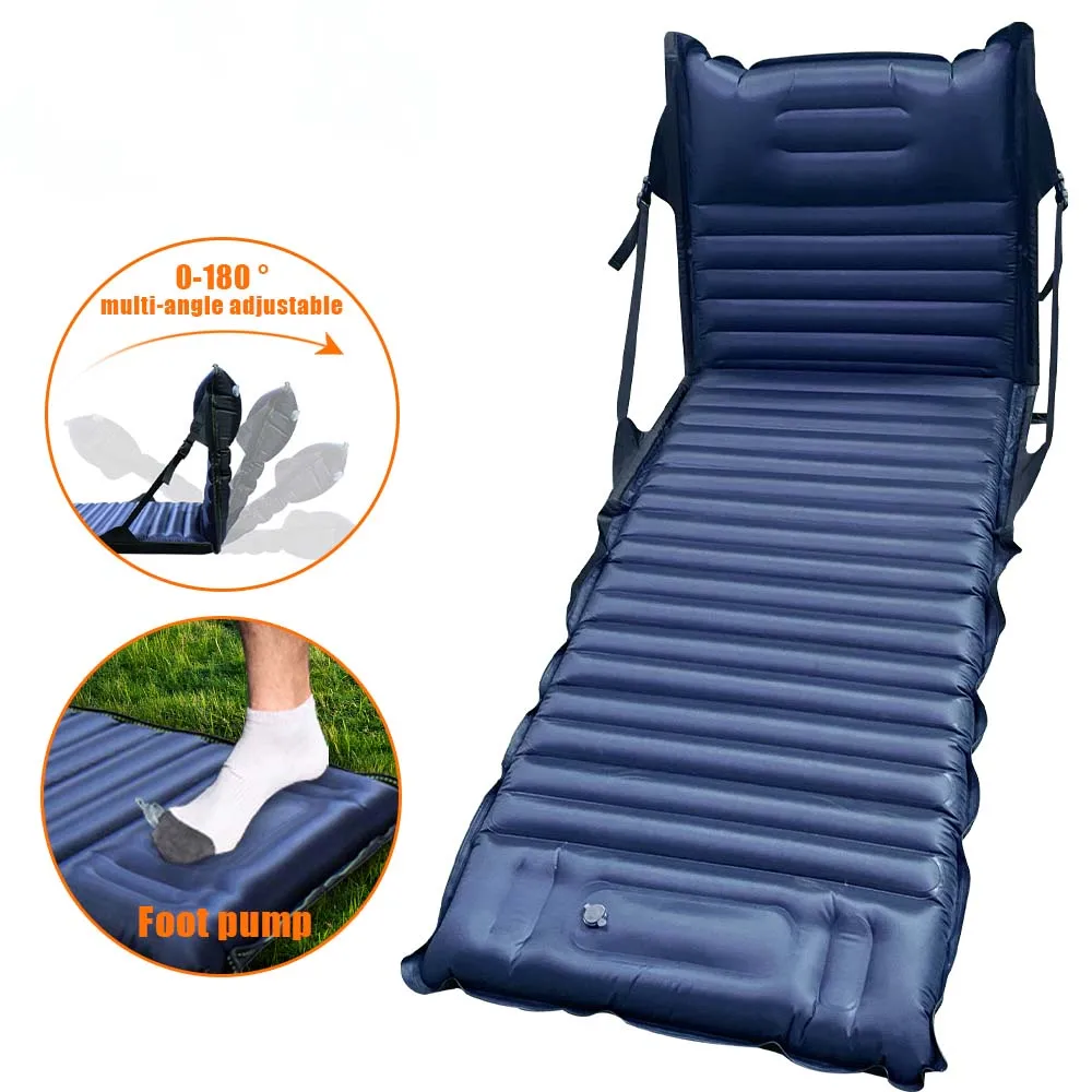 

Outdoor Camping Hiking Sleeping Folding Bed Pad Inflatable Mattress Ultralight Adjustable Air Cushion with Pillows Travel Mat