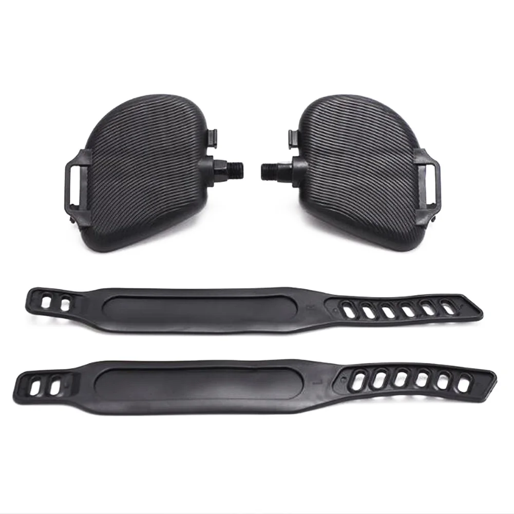 Description Picture 4 of item1 Pair Exercise Bike Pedals With Rubber Straps For Spin Bicycle And Indoor Stationary Bike Fitness Bike Pedal Accessories