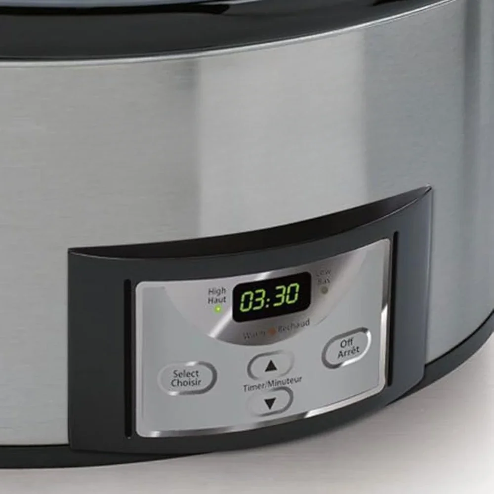 6 Quart Slow Cooker Programmable Slow Cooker with Digital Timer Stainless Steel Slow Cooker 5