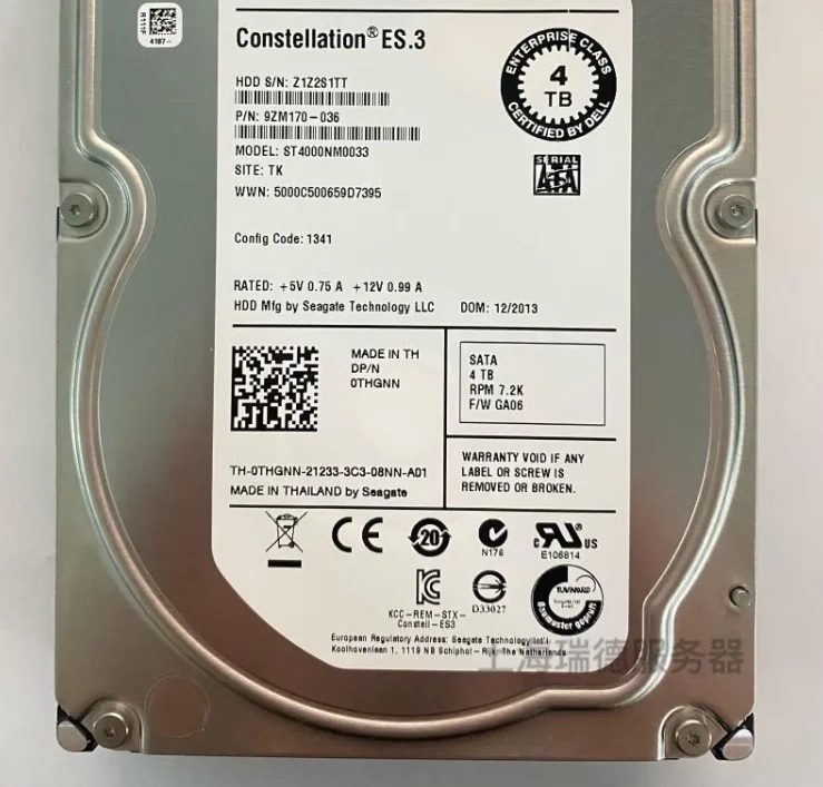 For 4T SATA 0THGNN ST4000NM0033 THGNN server hard disk