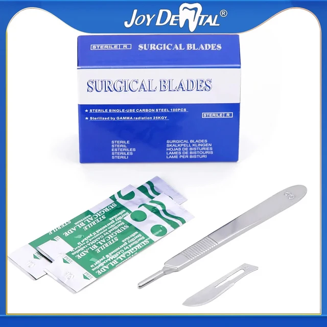 JOY-bisturí quirúrgico DENTAL, cuchillas esterilizadas, Material de acero  al carbono, tamaño 10 #/11 #/15 # opcional - AliExpress