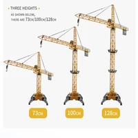 2.4G 6CH 128CM Remote Control Excavator Tower Crane 680 Rotation Lift Model With Light Sound  RC Engineering Toy For Kid Gift 2
