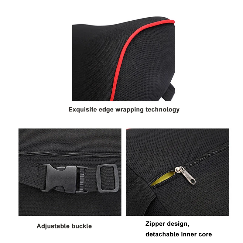 Car Waist Cushion Car Seat Lumbar Support Pillow Memory Cotton Breathable Back Support Pillow Relieve Fatigue Auto Interior