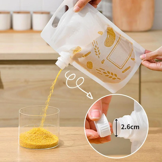 5pcs Grain Storage Bags Transparent Grain Storage Bags Cereal