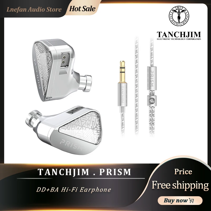 

Наушники-вкладыши TANCHJIM Prism Hi-Res 1DD + 1BA, флагманские Hi-Fi IEM 10 мм, динамические сбалансированные арматурные гибридные наушники-вкладыши Sonion