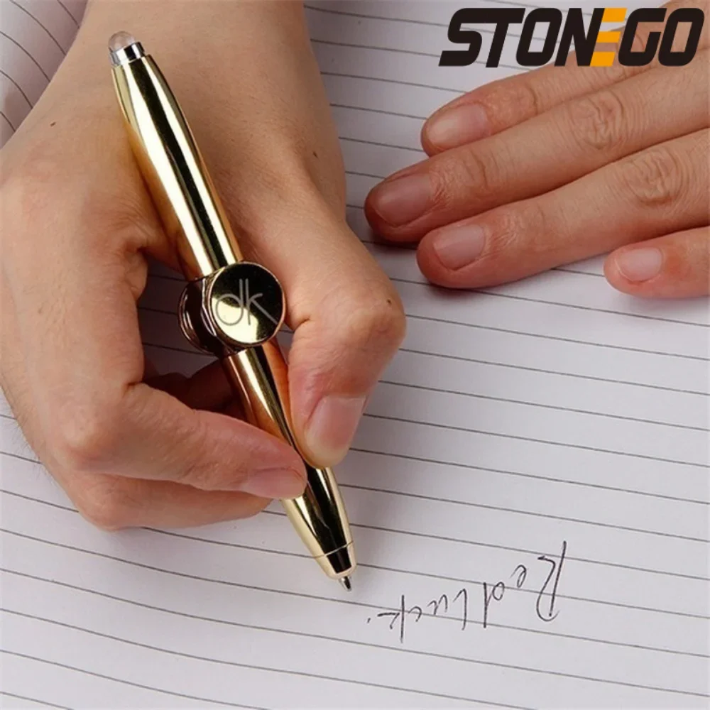 STONEGO Relieve Stress Spinner Pen Gyroscope Decompression Light Ball Pen Shape Finger Gyro Writing Multifunction Pen