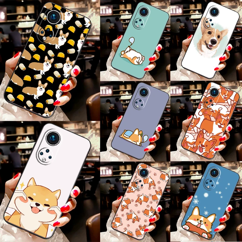 Мультяшный чехол Corgi Dog для Honor 50 Lite 8X 9X 10i Huawei P30 P40 P20 Pro P Smart 2021 Nova 9 5T телефона |