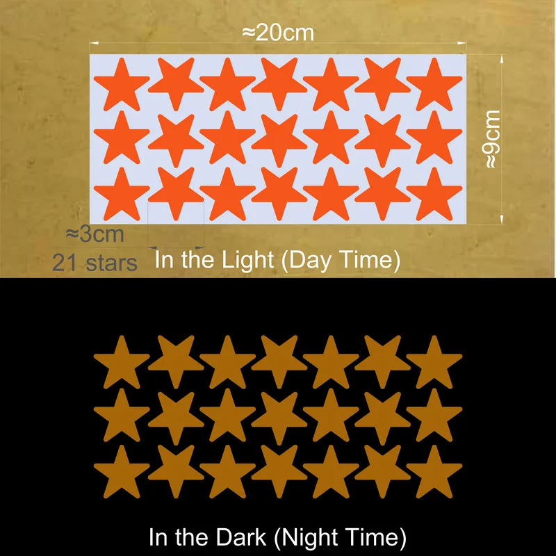 Vibrant Glowing Star Stickers for Kids' Rooms - Ceiling & Wall Decor
